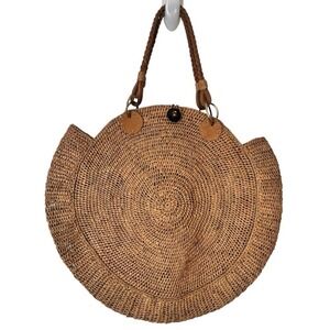 Sans-Arcidet Paris Large Nova Raffia Round Tote Bag Hand-Woven Corroon Collab